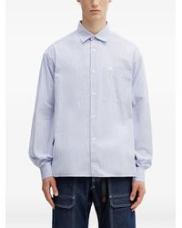Filling Pieces - Vertical-Stripe Logo-Embroidered Shirt - Lyst