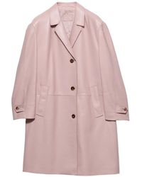 Prada - Nappa Leather Coat - Lyst