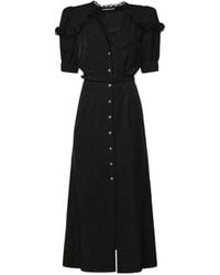 Alessandra Rich - Robe À Volants Mi-Longue En Jacquard De Soie - Lyst