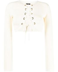 Elisabetta Franchi - Cropped-Cardigan Mit Schnürung - Lyst