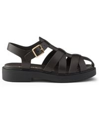 Prada - Leather Fisherman's Sandals - Lyst