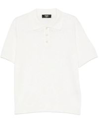 Fendi - Witte Katoenen En Viscose Tricot Poloshirt - Lyst