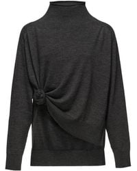 Magda Butrym - Pull En Laine Nouée À Col Roulé - Lyst