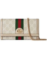 Gucci - Ophidia Gg-Monogram Chain Wallet - Lyst