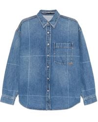 Alexander Wang - Grid-Pattern Denim Shirt - Lyst
