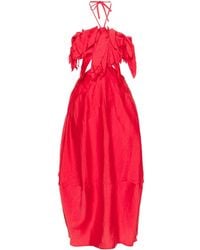 Cult Gaia - Abito Midi Con Ruches Lue - Lyst