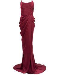 Ana Radu - Ruched Side-Slit Maxi Dress - Lyst