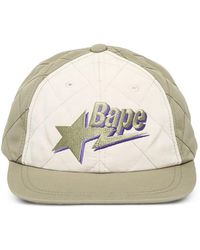 A Bathing Ape - Bape Logo Quilting Cotton Cap - Lyst