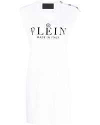 Philipp Plein - T-Shirtkleid mit Logo-Print - Lyst