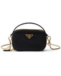 Prada - Saffiano-leather Triangle-logo Mini Bag - Lyst