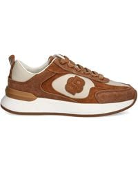 BOSS - Suede-Leather Monogram Sneakers - Lyst