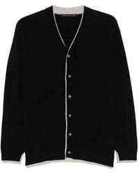Low Brand - Contrast-Trim V-Neck Cardigan - Lyst