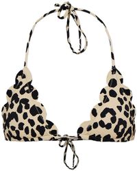 Marysia Swim - Broadway Scalloped Leopard-Print Bikini Top - Lyst