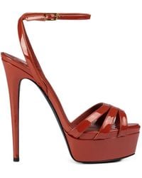 Le Silla - Lola Patent-Calf-Leather Sandals - Lyst