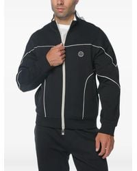 ARMANI EXCHANGE - Piped Logo-Patch Zip-Up Sweatshirt - Lyst