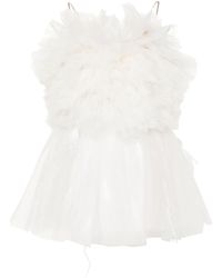 Loulou - Round-Neck Ruffled Minidress - Lyst