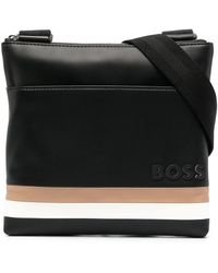 BOSS - Byron Faux-leather Messenger Bag - Lyst