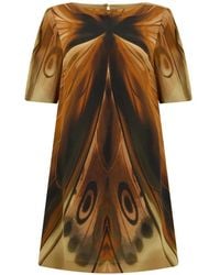 Alberta Ferretti - Printed Short-Sleeve Mini Dress - Lyst