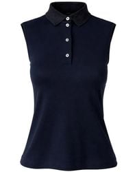Gran Sasso - Button Contrast-Collar Polo Top - Lyst