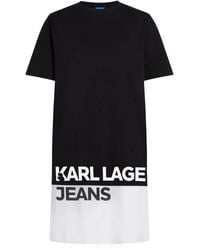 KARL LAGERFELD - Two-Tone Mini Dress - Lyst