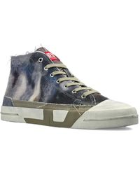 DIESEL Black S-rua Mid Sneakers for Men | Lyst