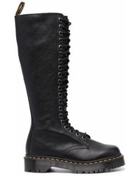 Dr. Martens - Tall Leather Boots With Lace-Up Design - Lyst