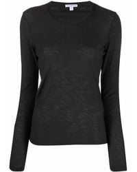 James Perse - Round-Neck Long-Sleeved T-Shirt - Lyst