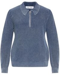 Samsøe & Samsøe - Saearl Ribbed Zip-Fastening Polo Shirt - Lyst