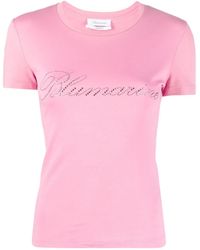 Blumarine - T-Shirt Met Verfraaid Logo - Lyst