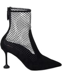 Aquazzura - 85Mm Mesh-Insert Suede Pumps - Lyst