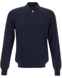 Gran Sasso - Half-Zip Long-Sleeve Polo Shirt - Lyst