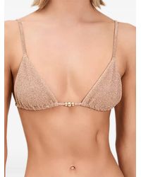 Devon Windsor - Top Bikini Zuri A Triangolo Con Effetto Metallizzato - Lyst