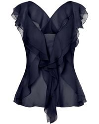 Alberta Ferretti - セミシアー シルクブラウス - Lyst