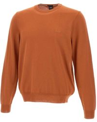 BOSS - Crew Neck Embroidered Sweater - Lyst