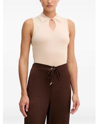Sisley - Cut-Out Sleeveless Tank Top - Lyst
