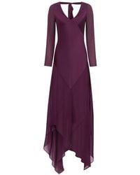 Nina Ricci - Bow-Detail Long-Sleeved Asymmetric Dress - Lyst