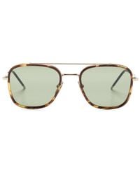 Thom Browne - Tortoiseshell-Detailed Pilot-Frame Sunglasses - Lyst