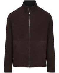 Canali - Button Zip Lambskin Jacket - Lyst