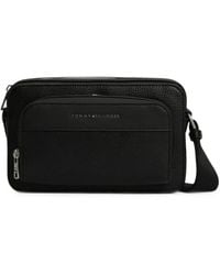 Tommy Hilfiger - Logo-Plaque Pebbled Messenger Bag - Lyst