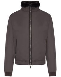 Moorer - Chaqueta Con Cuello De Pelo Y Cremallera - Lyst