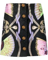 Versace - Falda con botones de cabeza de Medusa - Lyst