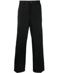 Burberry - Mid-Rise Cotton Wide-Leg Trousers - Lyst