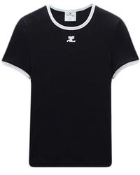 Courreges - T-Shirt With Contrasting Hem - Lyst