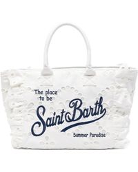 MC2 Saint Barth - Vanity Volant Broderie-Anglaise Tote Bag - Lyst