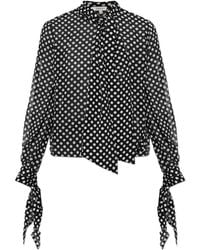 FRAME - Polka-Dot Tie-Fastening Blouse - Lyst