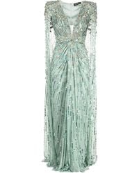 Jenny Packham - Lotus Lady Sequin-embellished Cape Gown - Lyst