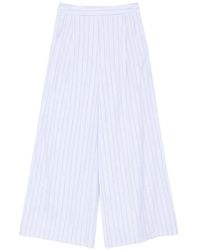 Erika Cavallini Semi Couture - Pantalon Plissé À Fines Rayures - Lyst