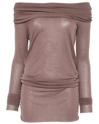 Rick Owens - Off-Shoulder Long-Sleeve T-Shirt - Lyst