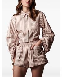 Hevron - Striped Patch-Pocket Shorts - Lyst