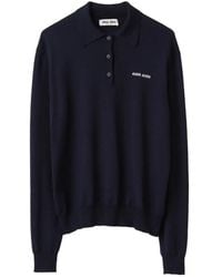 Miu Miu - Wool Knit Polo Shirt - Lyst